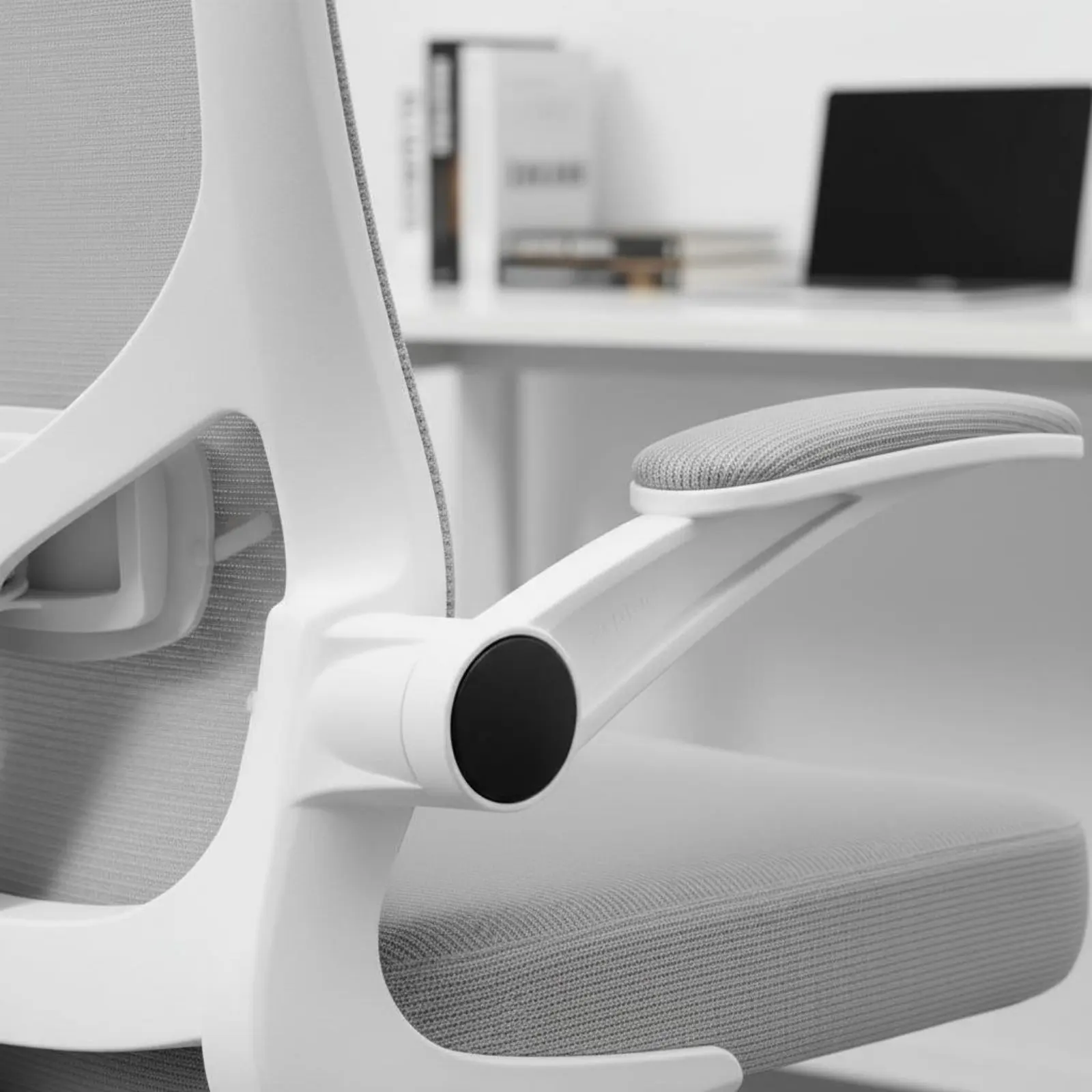Ergonomic Office Chair Reclining Backrest Adjustable Computer Chair Flip-up Armrests Space-Saving for PC Gaming Users