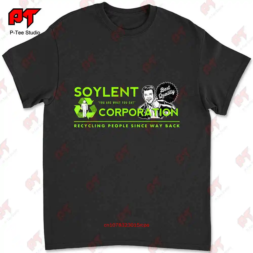 Mens Soylent Green Retro Movie T Shirt Vintage Corporation Ingsoc 1984 Evil RB2N