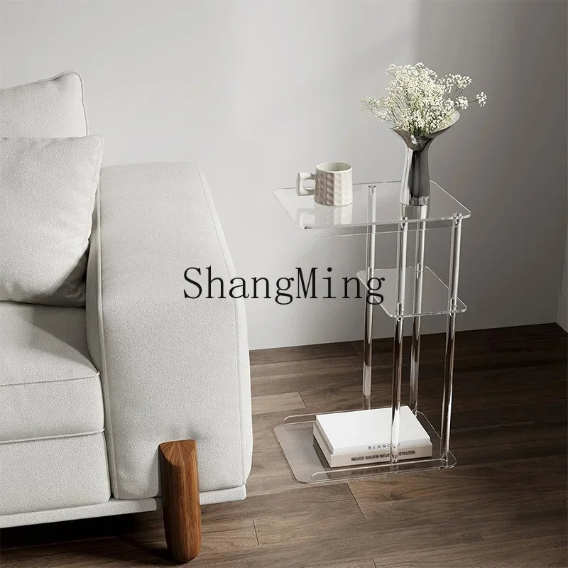 FG transparent acrylic side table sofa coffee table living room bedroom small snack table