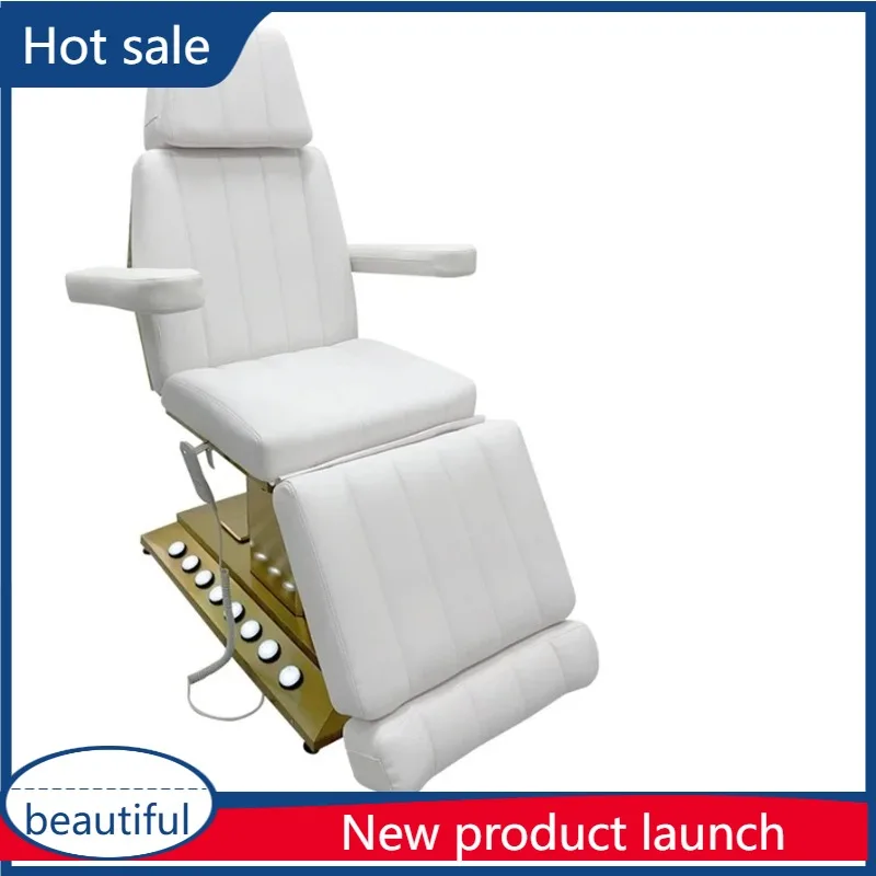 A17 Luxury white gold base electric facial cosmetic beauty massage tattoo curved eyelashes bed
