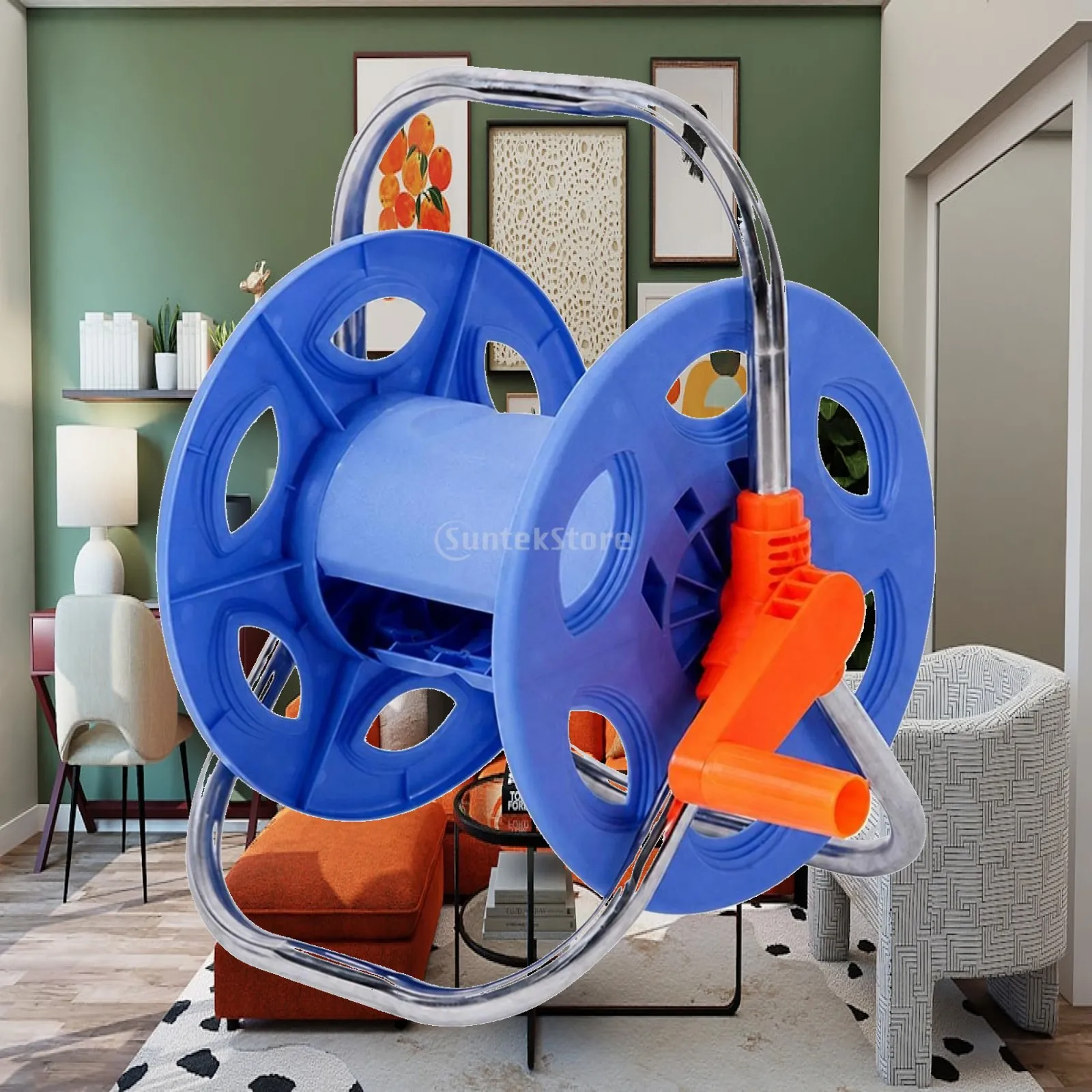 Freestanding Hose Reel Cart Stable for Gardeners, Homeowners