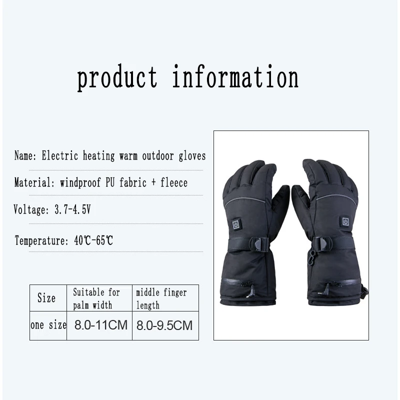 Winter Heated Gloves Thermal Women Men Battery Case Heating Gloves Skiing Motorcycle Water-resistant Warm Cycling Thermal Gloves