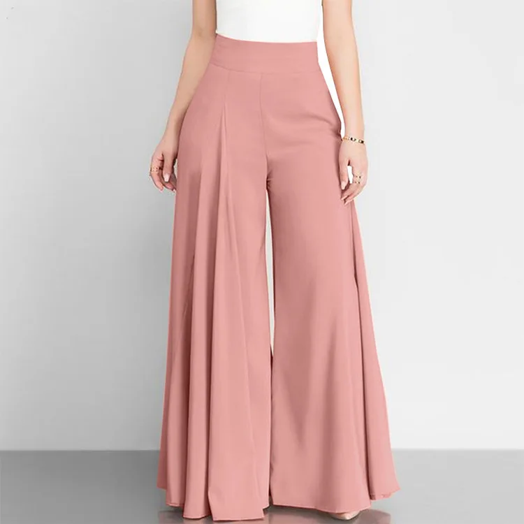 Spring Women's Solid Color High-Waisted Wide Leg Pants Thin Casual Pants