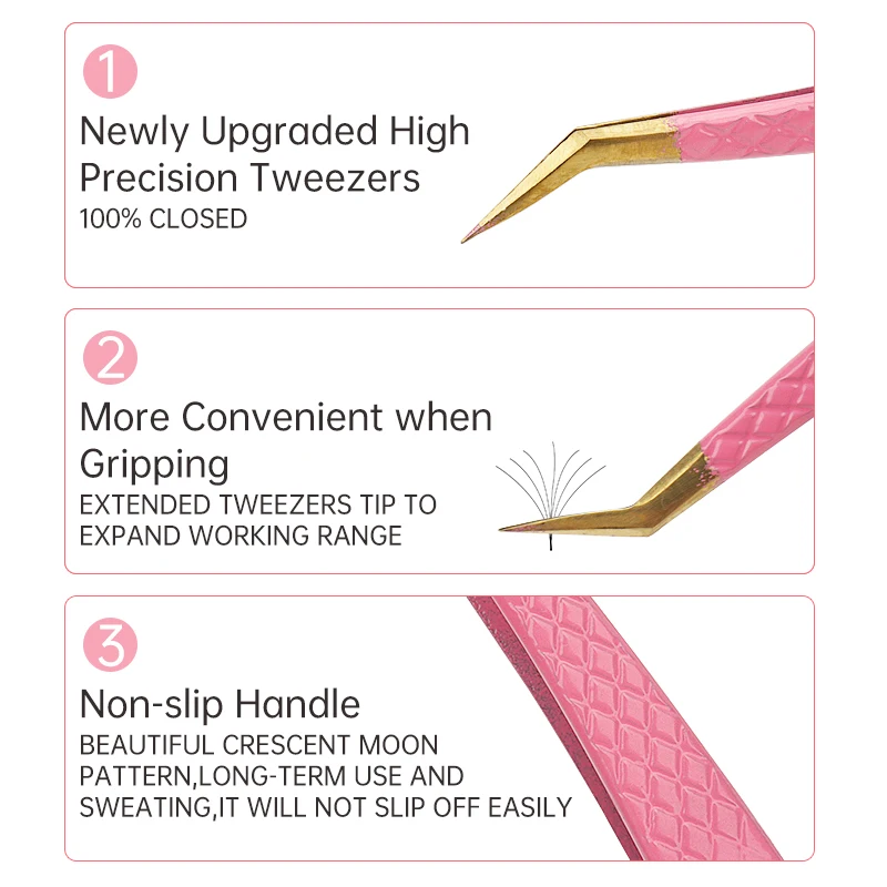 1 pçs pinças de extensão de cílios clipe de sobrancelha rosa aço inoxidável alta precisão cílios falsos pinças de levantamento ferramenta de maquiagem coreana