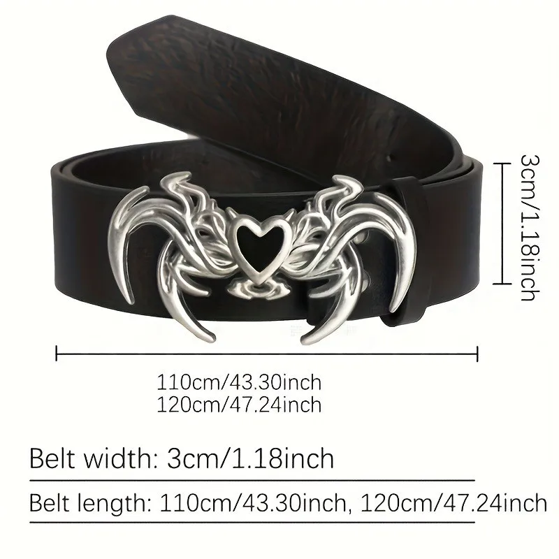 Retro Gothic Punk Alien-Schnallengürtel für Damen und Herren – Lässiges Accessoire für Streetwear-Hosen im Trend – Detail 1