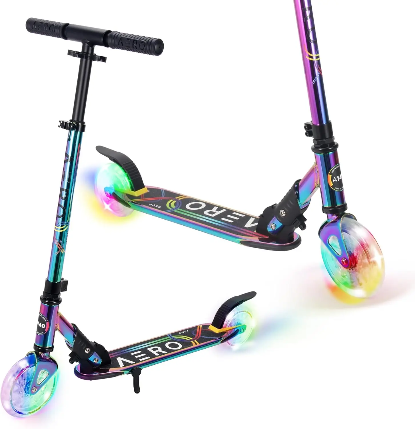 Wheel Kick Scooter for Kids Ages 5-7 or 5-8 or 6-10 or 6-12 with Dynamic Lights, Scooters for Boys and Girls 6 Years and Up with