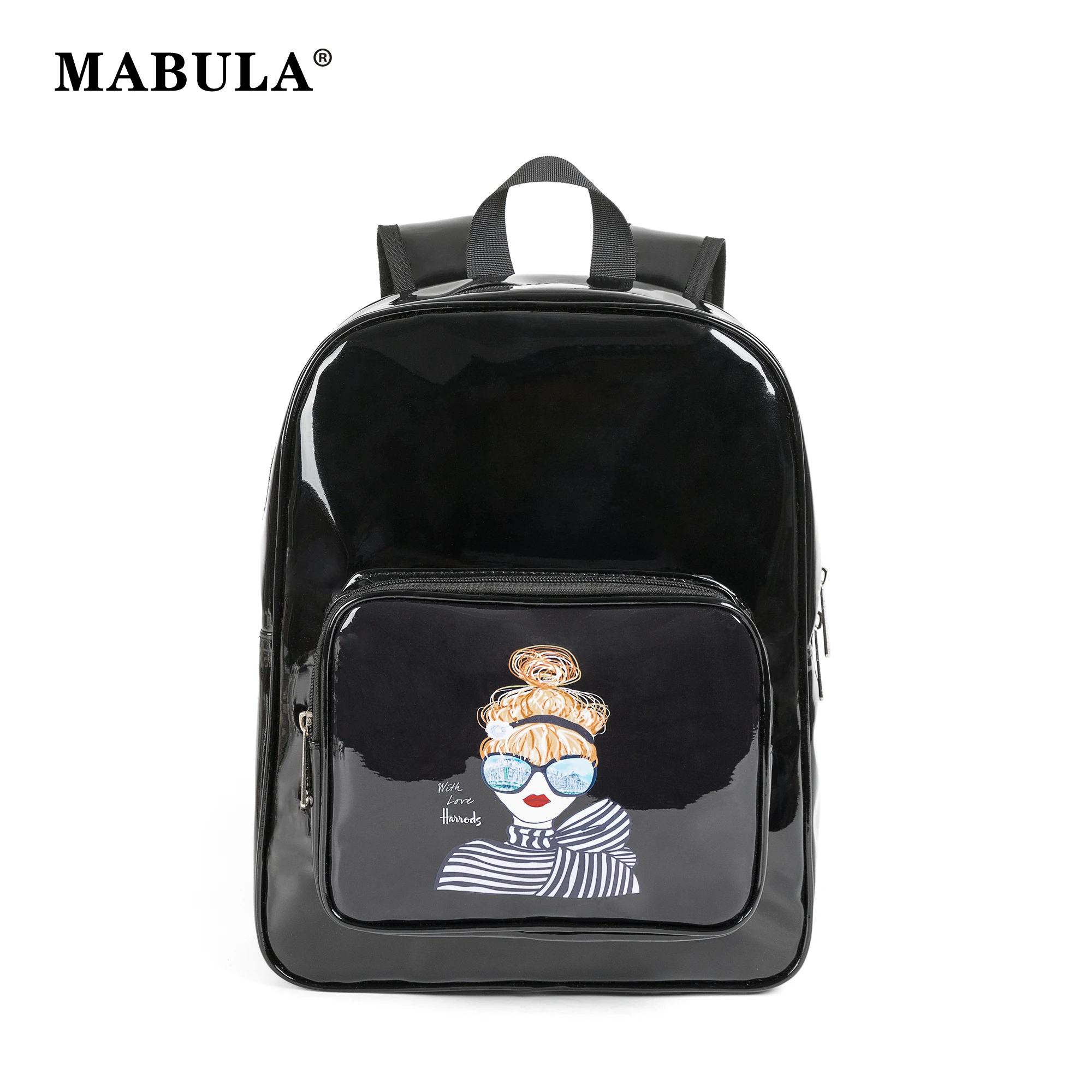 Cartoon Jelly PVC Women's Backpacks Large Water Resistant Travel Daypack Fashion Capacity Casual Daily Bag 