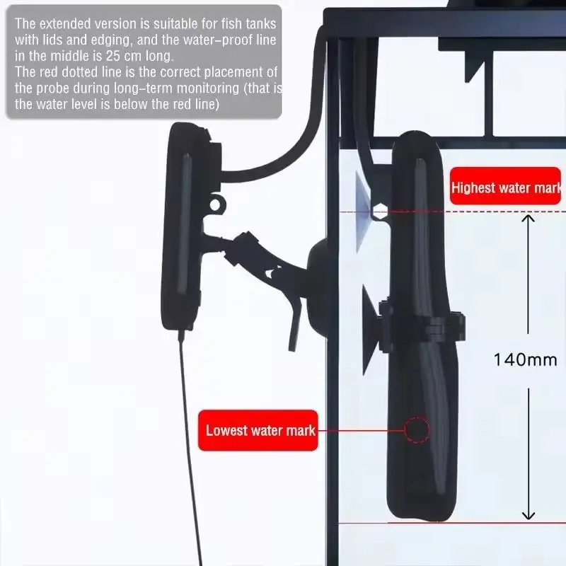 

Pet Aquarium Accessories Water Quality Tester Fish Tank Digital PH Meter Fish Tank Thermometer