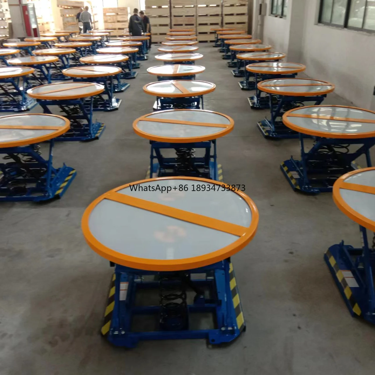 2000kg Painted Spring Driven Lever Lift Table Hydraulic Scissor Lift Table