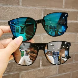 New Children Shape Round Sunglasses Girl Boy Shiny Coating Double Color Vintage Sunglasses UV Protection Glasses Child Goggles