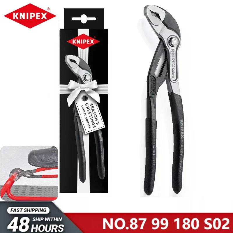 KNIPEX NO.87 99 180 S02 Christmas Limited Edition 7 inch 180 mm Multi-Purpose Cobra Water Pump Pliers