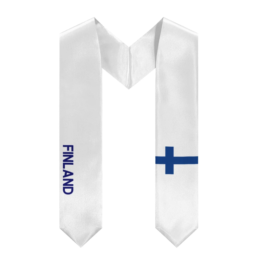

More design Graduation shawl Finland & United States Flag Stole Sash Honor Study Aboard International Students