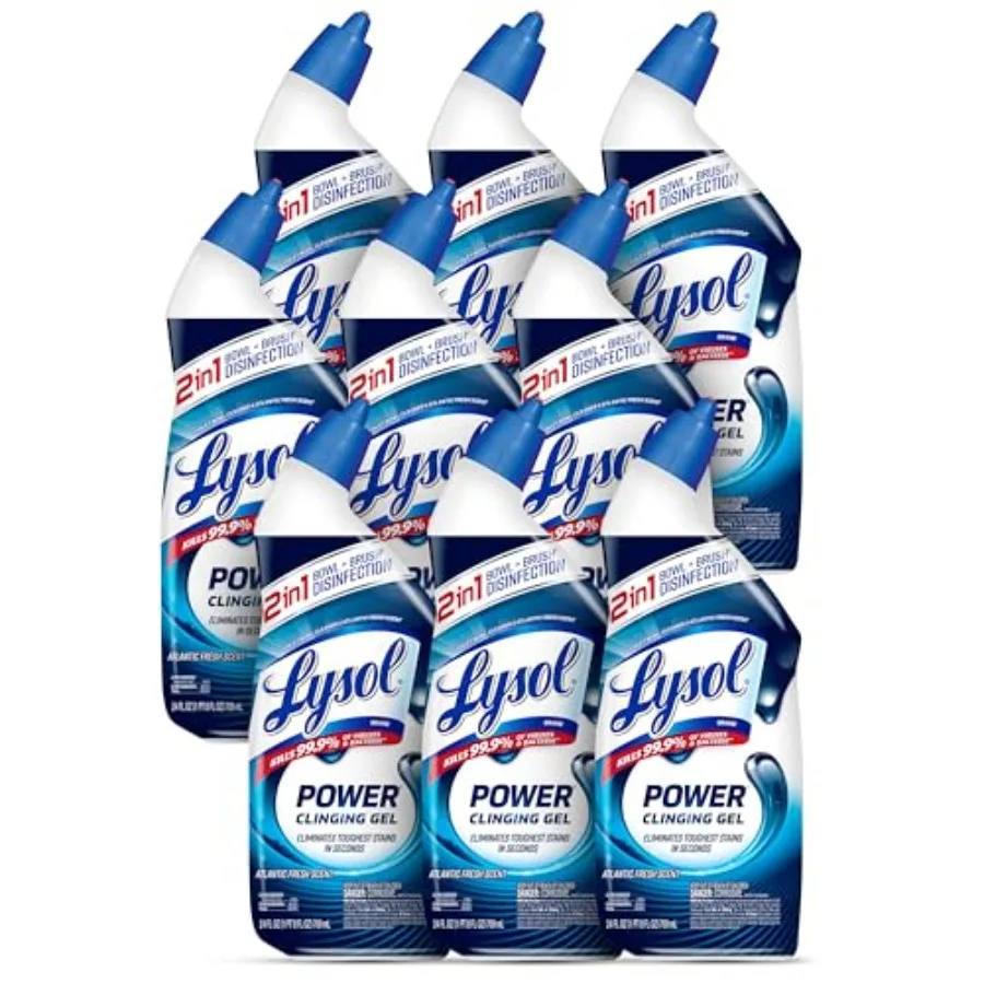 

Lysol Toilet Bowl Cleaner, Max Strength Bathroom Cleaning Supplies, Toilet Bowl Cleaner Clinging Gel, Home Essential, Instant S