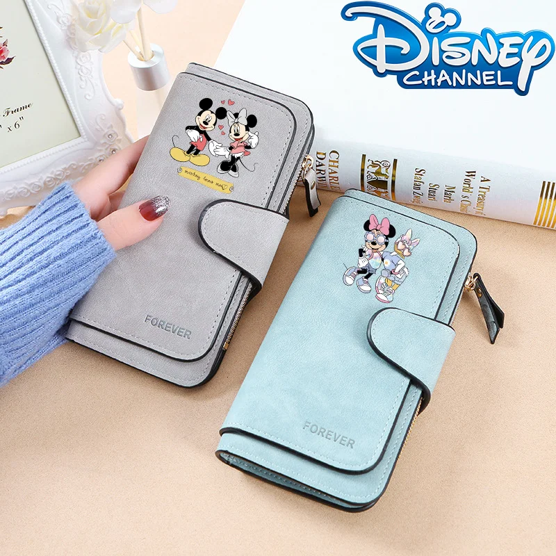 Disney Minnie Mickey Mouse Women Wallets Cute Purses Anime Movie Graphic Print Wallet Fashion Multi-layered Purse Party Gifts