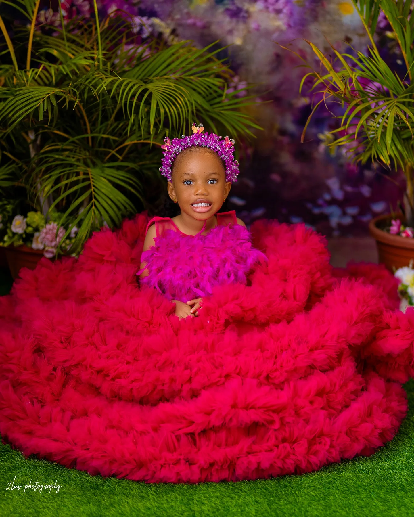 Luxury Red Kids Birthday Party Dresses Customized Feather Flower Girl Dresses for Wedding Baby Girls Prom for Photoshoot