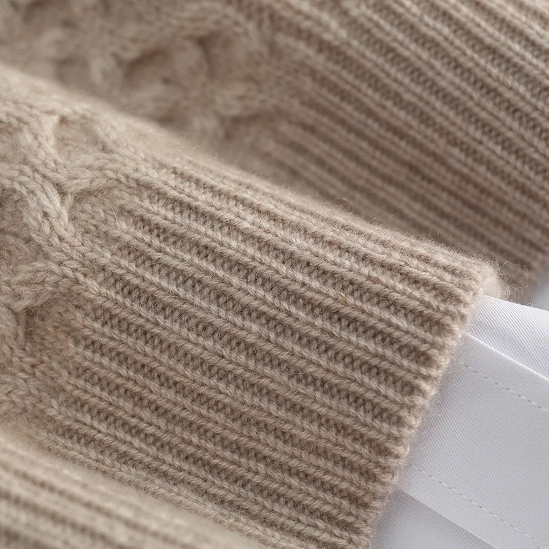 Autumn and Winter New 100% Cashmere Sweater Men's Round Neck Thickened Knitted Pullover for Casual Warmth Long Sleeve Men's Wear