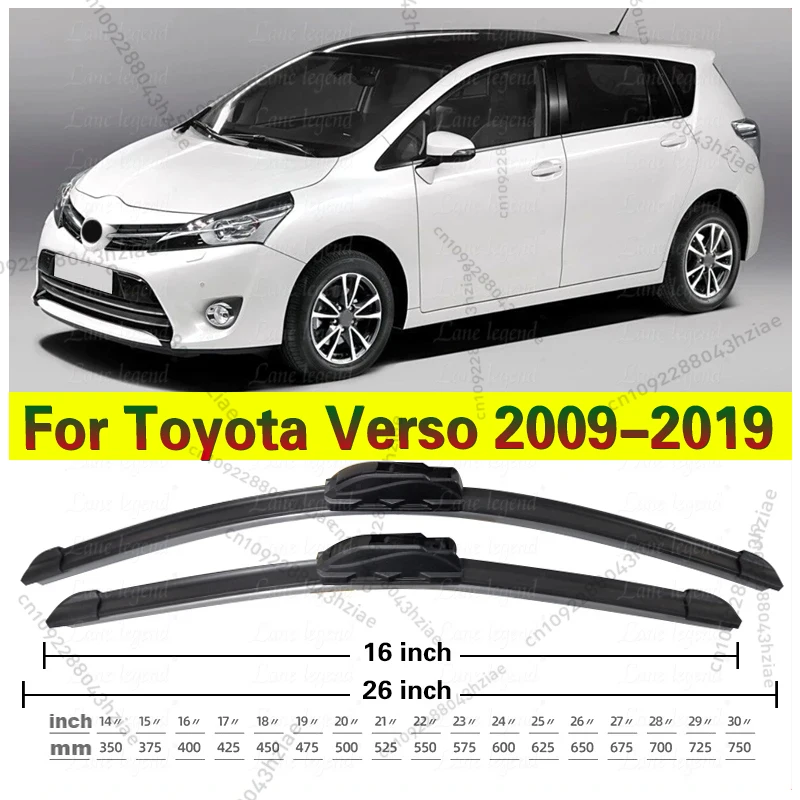 Für Toyota Verso 2009-2019 Frontscheibe Wischer Klingen 2 stücke Windschutzscheibe Fenster Zubehör 2010 2011 2012 2013 2016 2017 2018