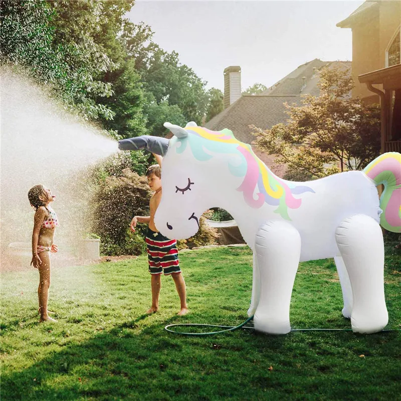 Inflatable Water Spray Unicorn Toy Inflatable Unicorn Floating Row Floating Bed Outdoor Inflatable Unicorn Inflatable