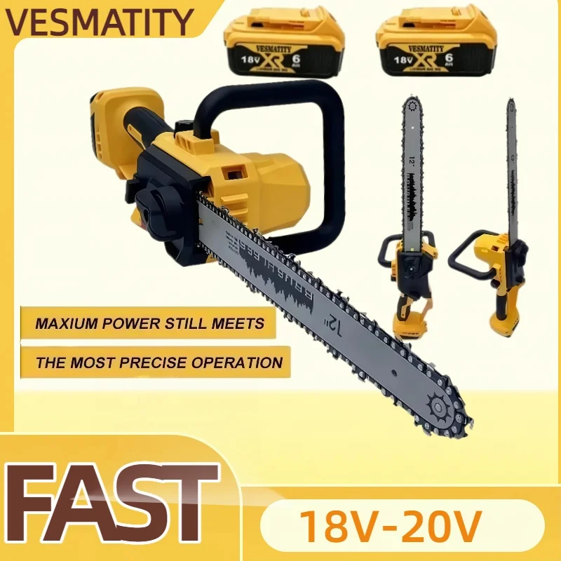 Cordless Chain Saw Automatic Oiler Chainsaw Dehydration withor Tree Cutting and Logging Electric Saw Tool For Dewalt Battery