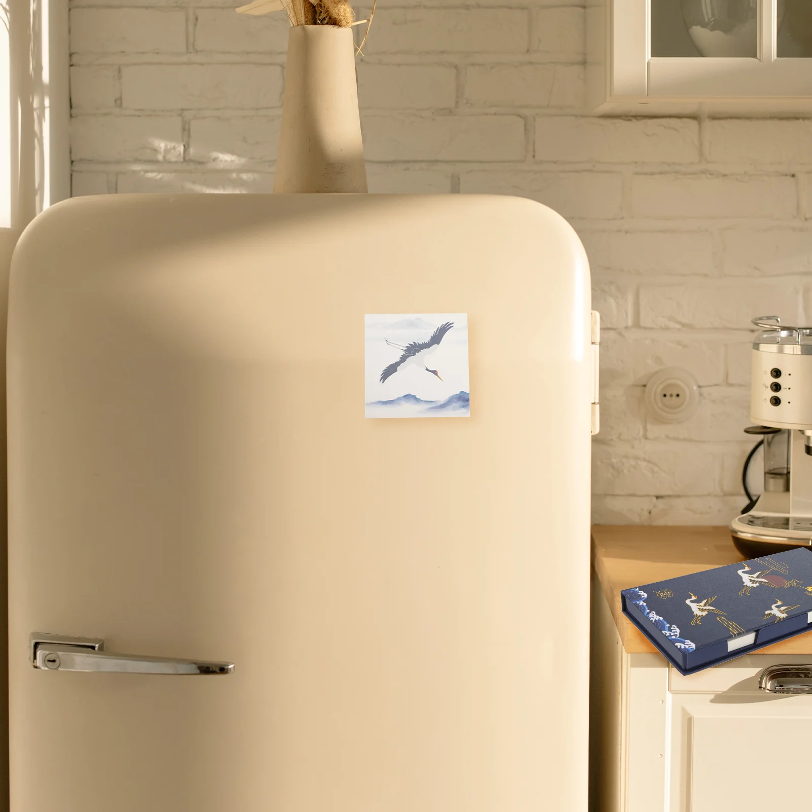 

1Set Chinese Style Adhesive Notes Memo Pads with Crane Pattern Notepad Diary Planner Stickers Smooth Writing Stationery for Home