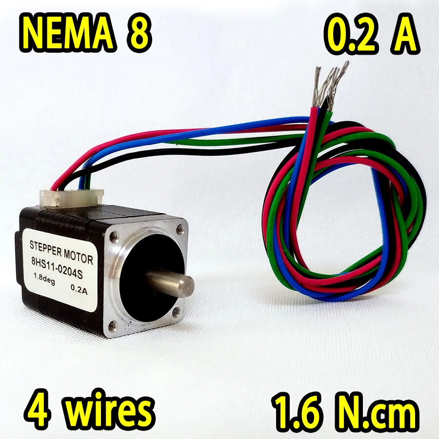 

In stock NEMA8 stepper motor 8HS11-0204S 1.8 deg 0.2A 1.6 N.cm torque SUPER SALES FREE SHIPPING! HIGH QUALITY!