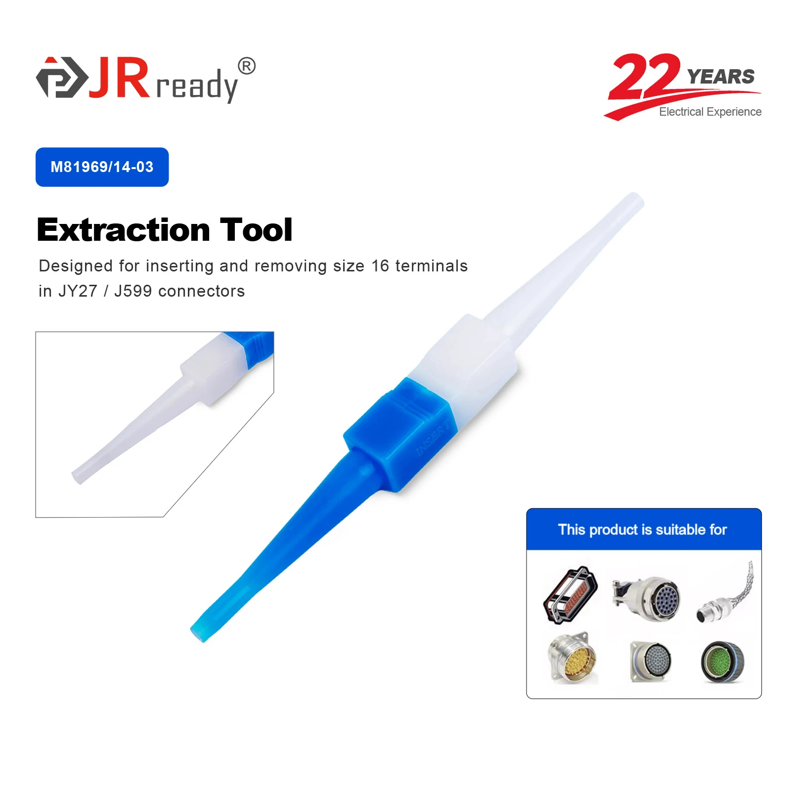 

JRready M81969/14-03 Инструмент для аэрокосмической вставки и экстракции, размер 16-контактный/разъем (100 шт.)