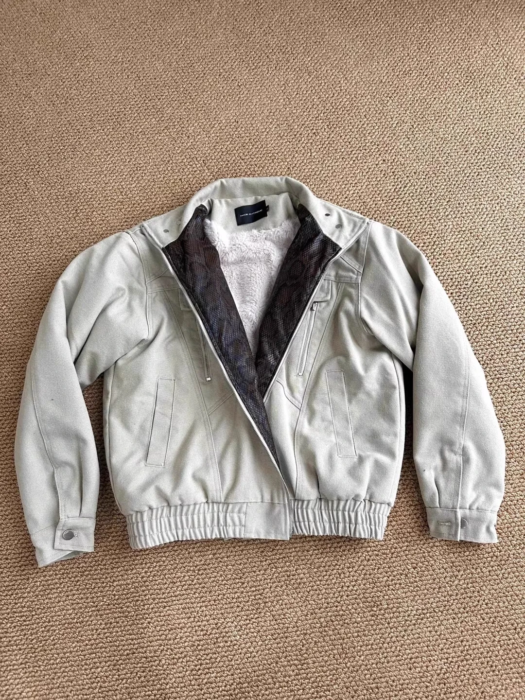 

Winter Warm American Retro Simple Short Fleece Jacket Loose Casual Long Sleeve Stand Collar Cotton Coat for Men