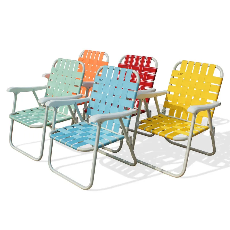 Aluminum alloy folding chair Outdoor leisure chair Camping picnic Lightweight installation-free strap chair Portable
