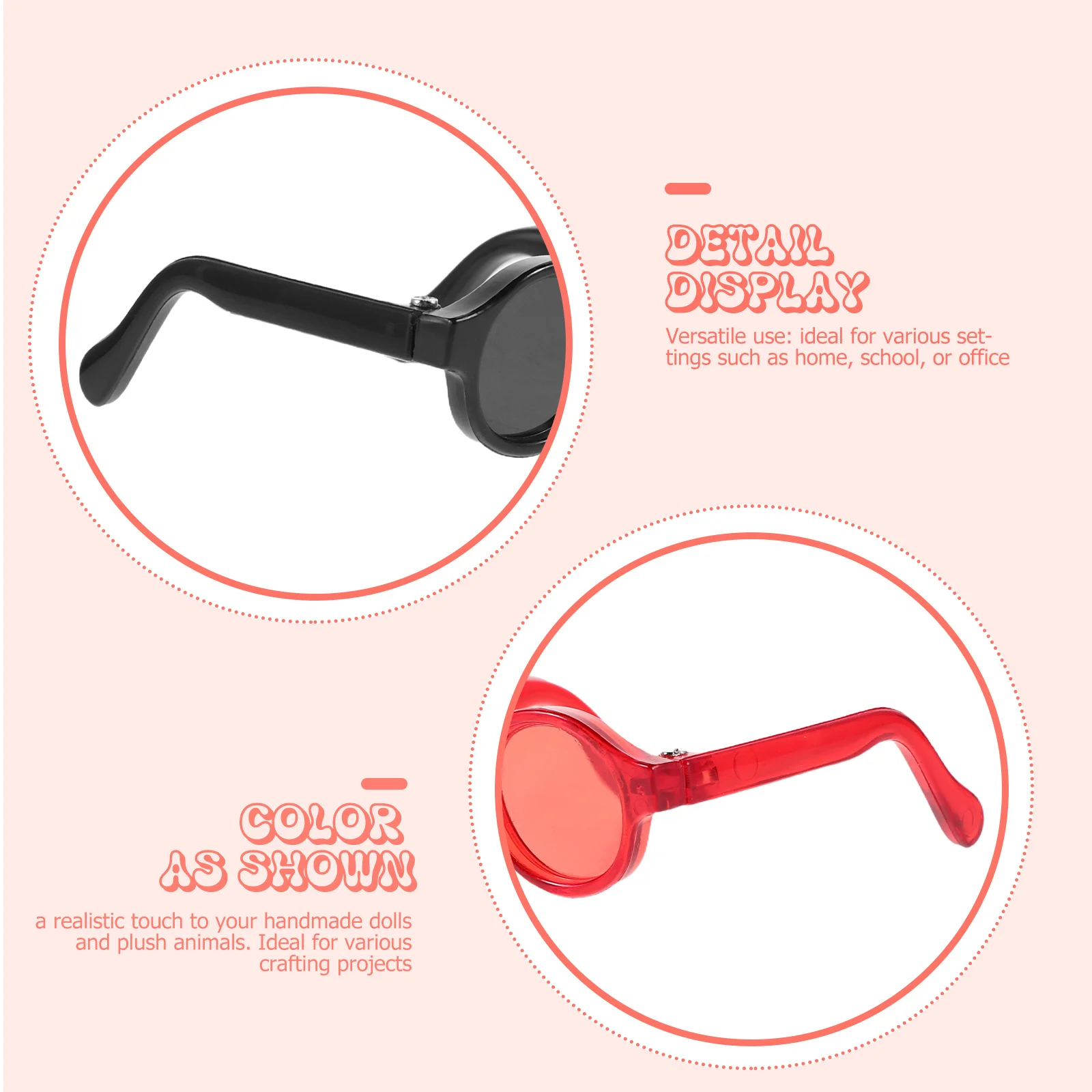 8 stücke Kinder Zubehör Mini Puppenhaus Gläser Runde Rahmen Bunte Linse Für Dress Up Stofftier Handwerk Requisiten