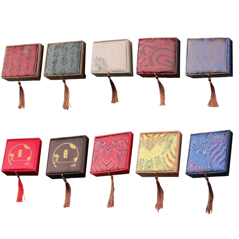 62KE Linen Compact Travel Bead Organizers Random Handmade Designs for Storage Use