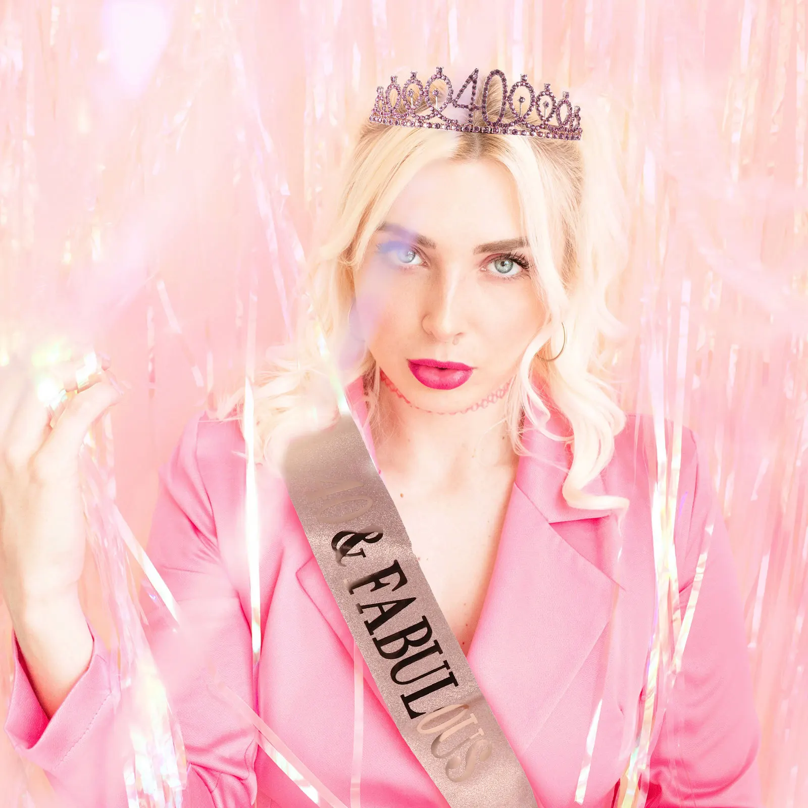 

1Set Birthday Crown Etiquette Belt Hot Stamping Printing Sash Party Decoration Crystal Hair Comb Birthday Crown Set