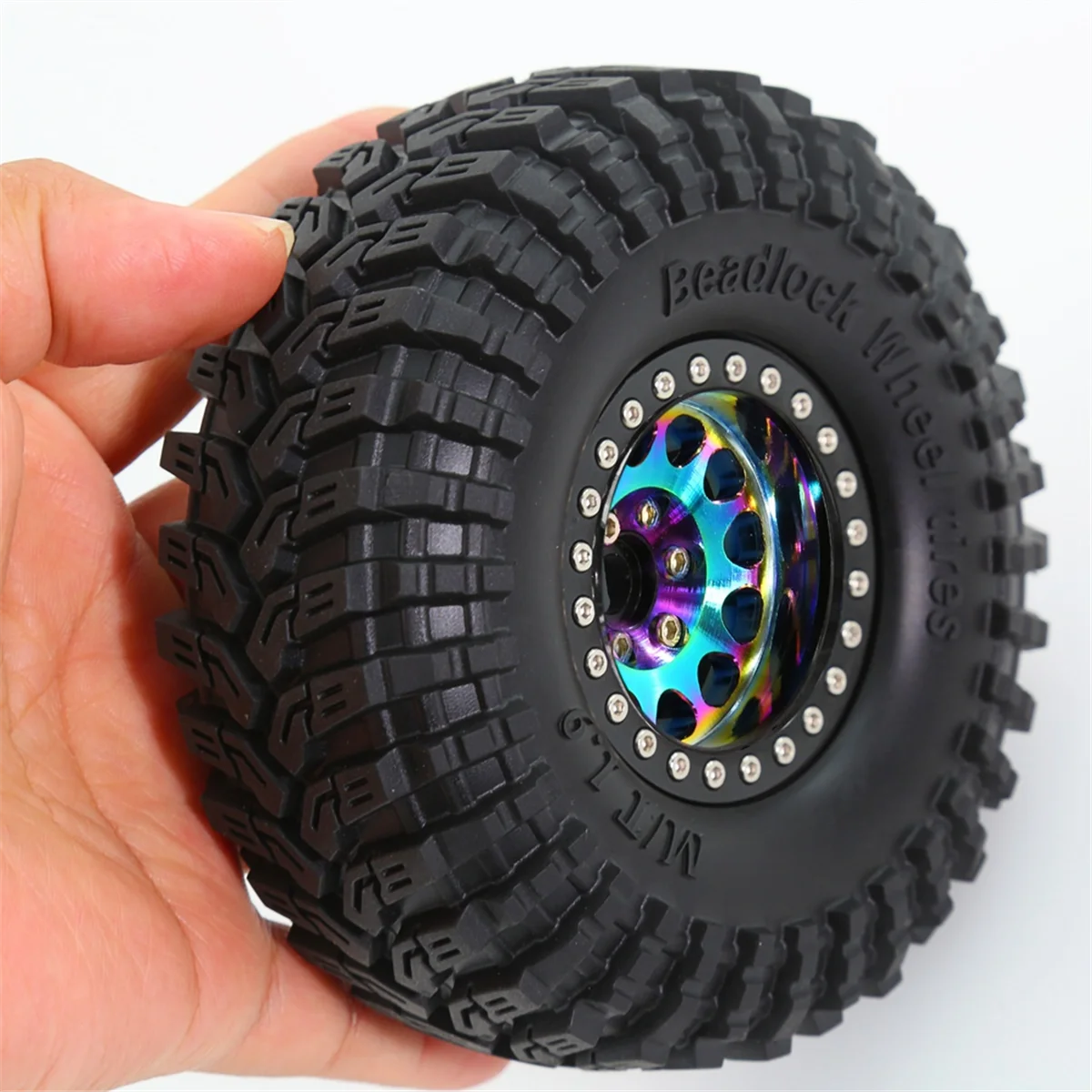 A72P 4PCS 1.9 Metal Beadlock Tires Claw Mud Terrain Wheel Tires for FCX10 Axial SCX10 Pro SCX10 UTB18 TRX4 Copper Color