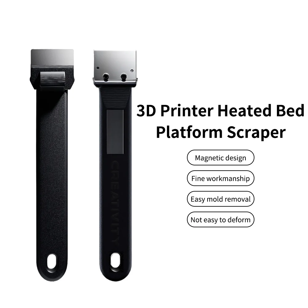 Magnetic Scraper for 3D Printer Heated Bed FDM Print Bed Removal Tool Hotbed Shovel Replacement Blade Kit for All FDM 3D Printer