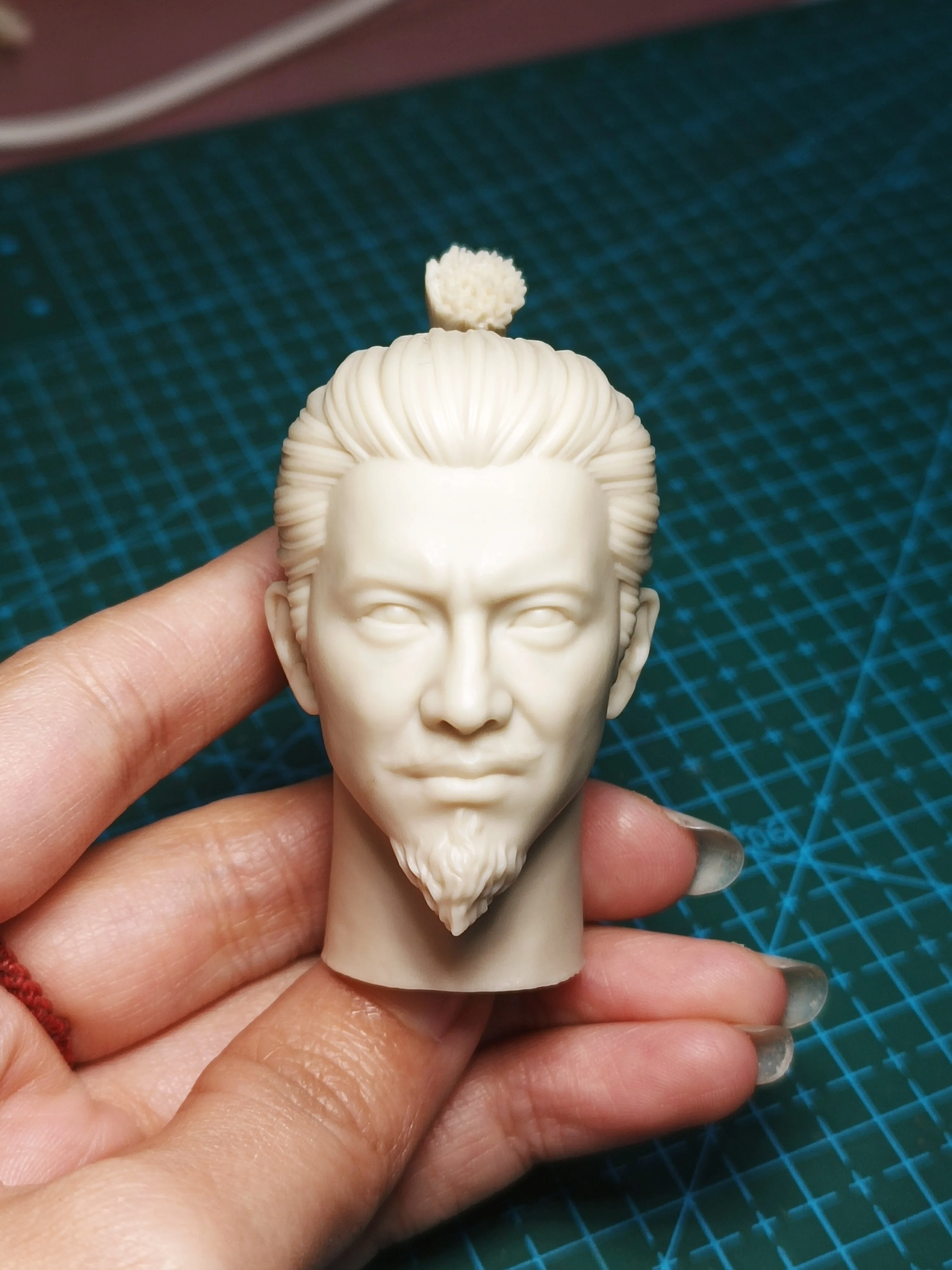 1/6 Bilancia Antico Samurai Giapponese Maschio 3D Testa Intagliare Modello di Bambola Giapponese Per 12 "Soldato Action Figure Giocattoli