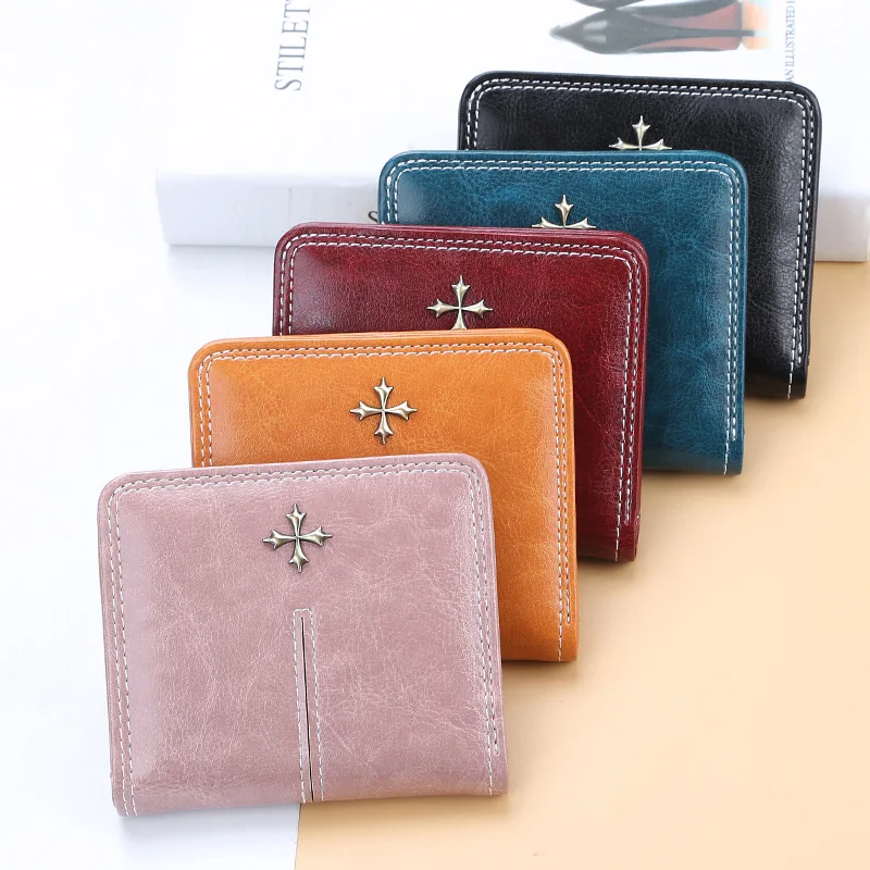 Portefeuille de luxe en cuir pour femmes, porte-cartes Slim, porte-monnaie jaune/rouge/rose/bleu/noir portefeuille femme portafoglio donna porte feuille femme