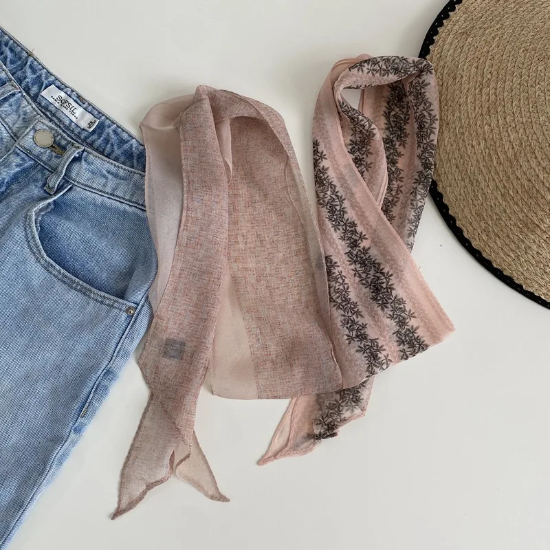 

Длинный шарф из шелка тутового шелкопряда, женский шарф, лента в тон рубашке, повязка для волос, подходит в качестве подарка.