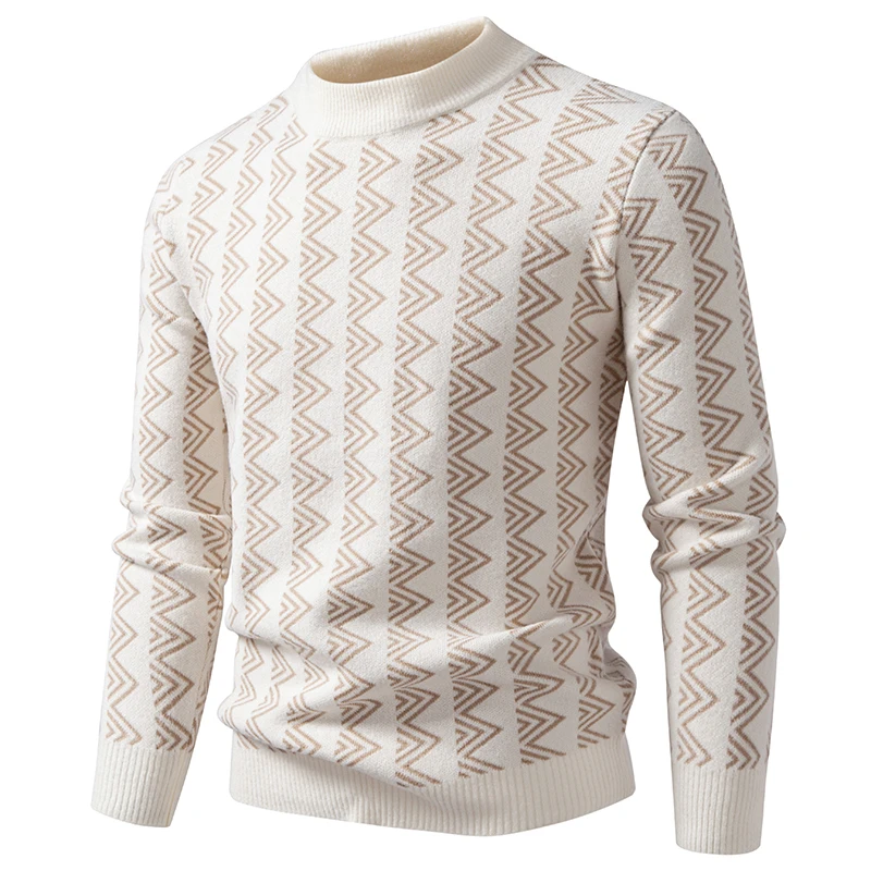 

2025 New High Quality Men's Thick Warm Fashion Long Sleeved Casual Pullover Knitted Sweater Men