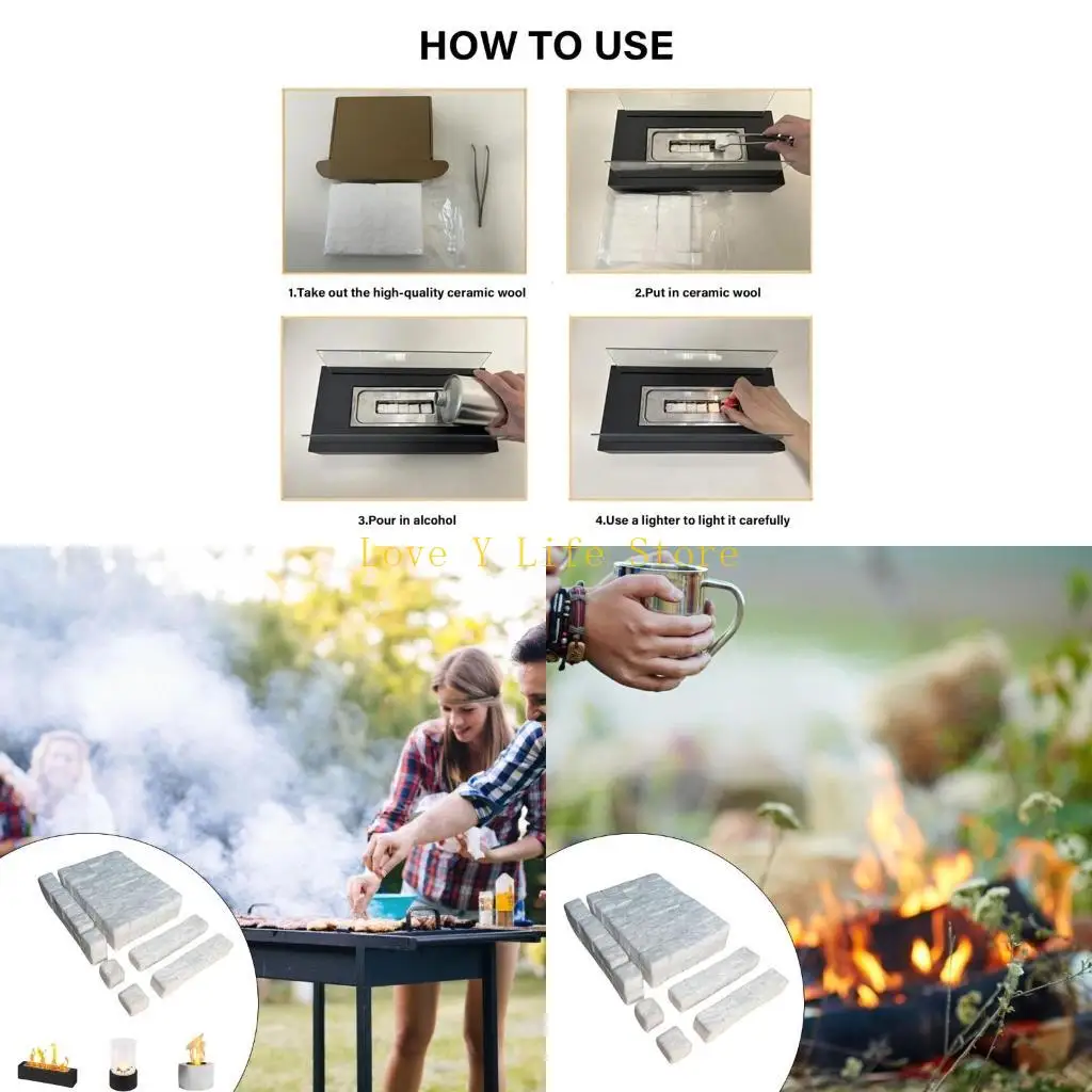 

L74C 96pcs Керамические шерстяные фитиль стола столовые топы камины губки хлопковые керны Небольшой керамический шерстяной для