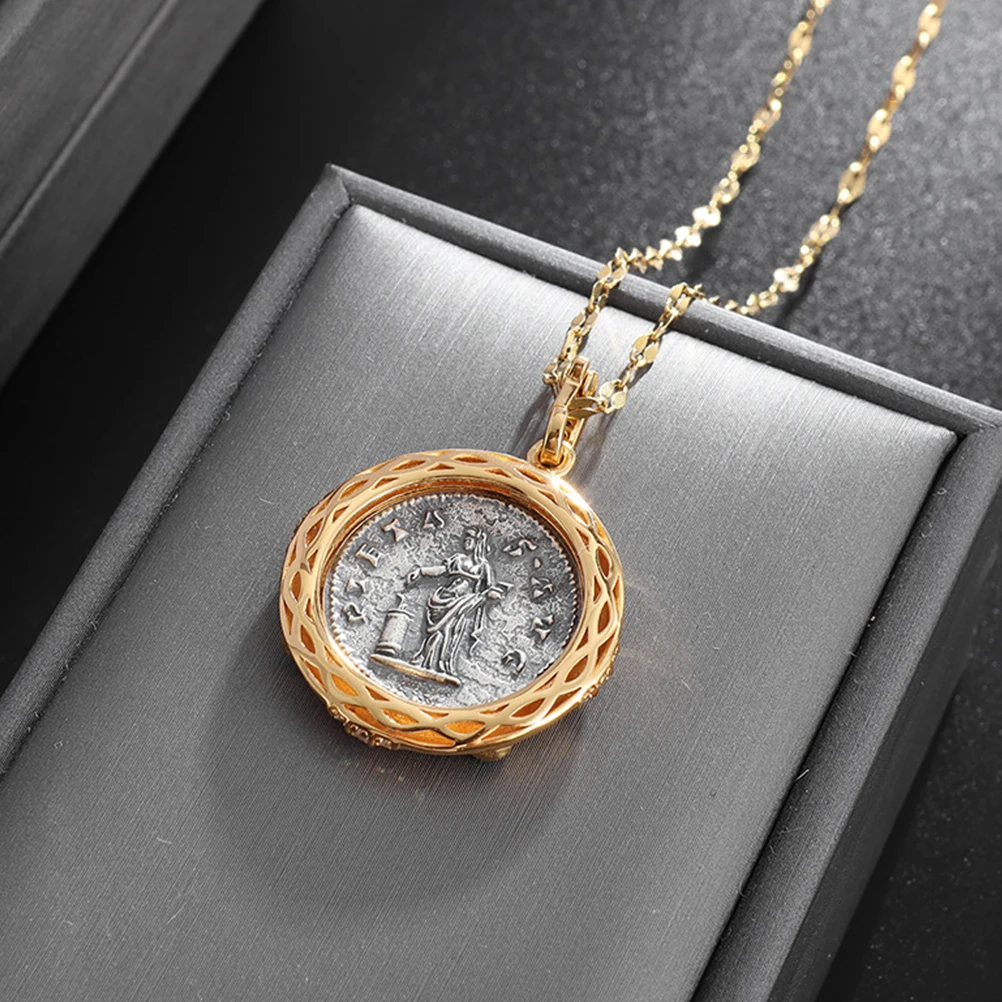 

Ancient Coin Pendant Necklace for Women Retro Necklace For Girl Decorative Trendy Fashion Statement Accessories
