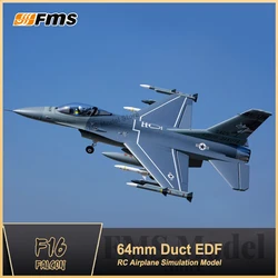 New Fms 64mm F-16 F16 V2 Falcon Fighter Jet Edf Simulated Aircraft Model RC Airplane