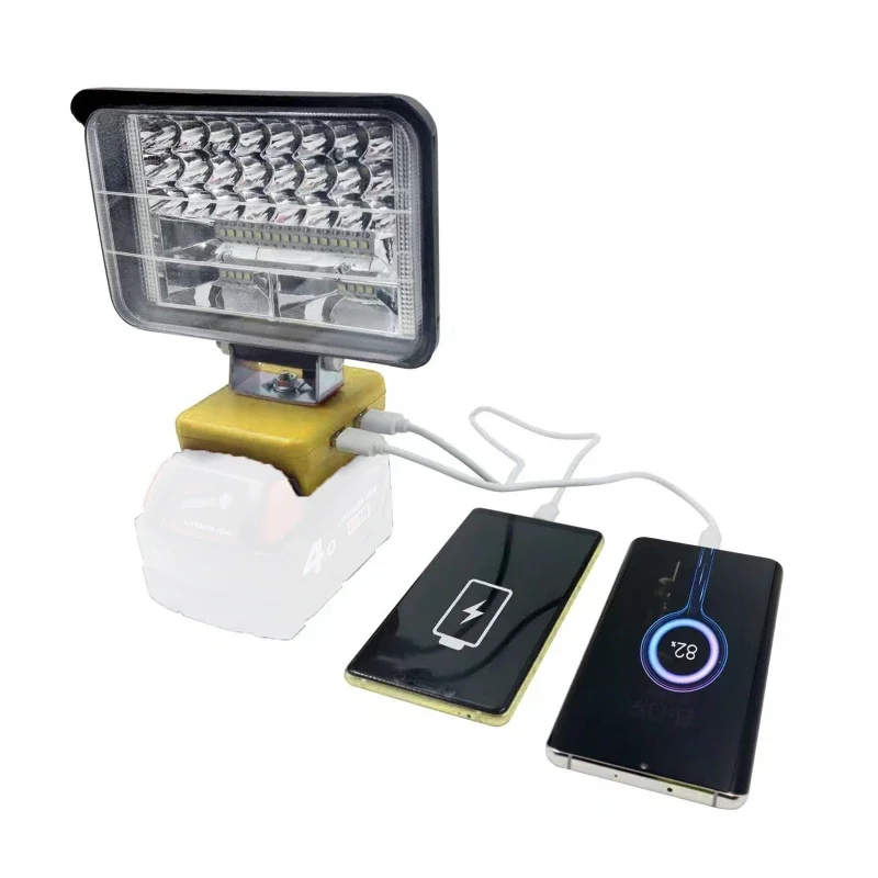 Torcia a LED da lavoro 3 pollici 8 pollici per batteria al litio Dewalt 18V lampada portatile per attrezzi a lanterna con doppio USB DCB200