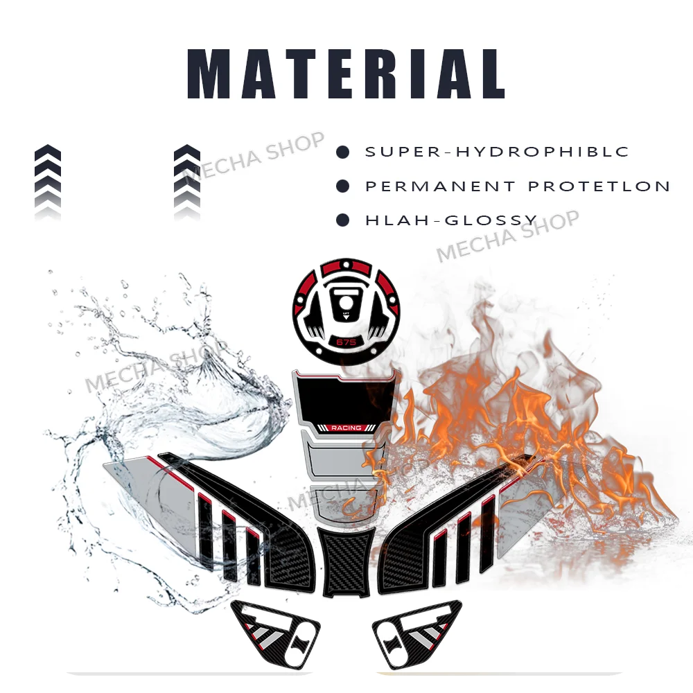For CF MOTO 675SR-R Aerolite Grey 2025- 2026 Motorrad Tank Protector Decals 3D Motorcycle Fuel Tank Cap Sticker