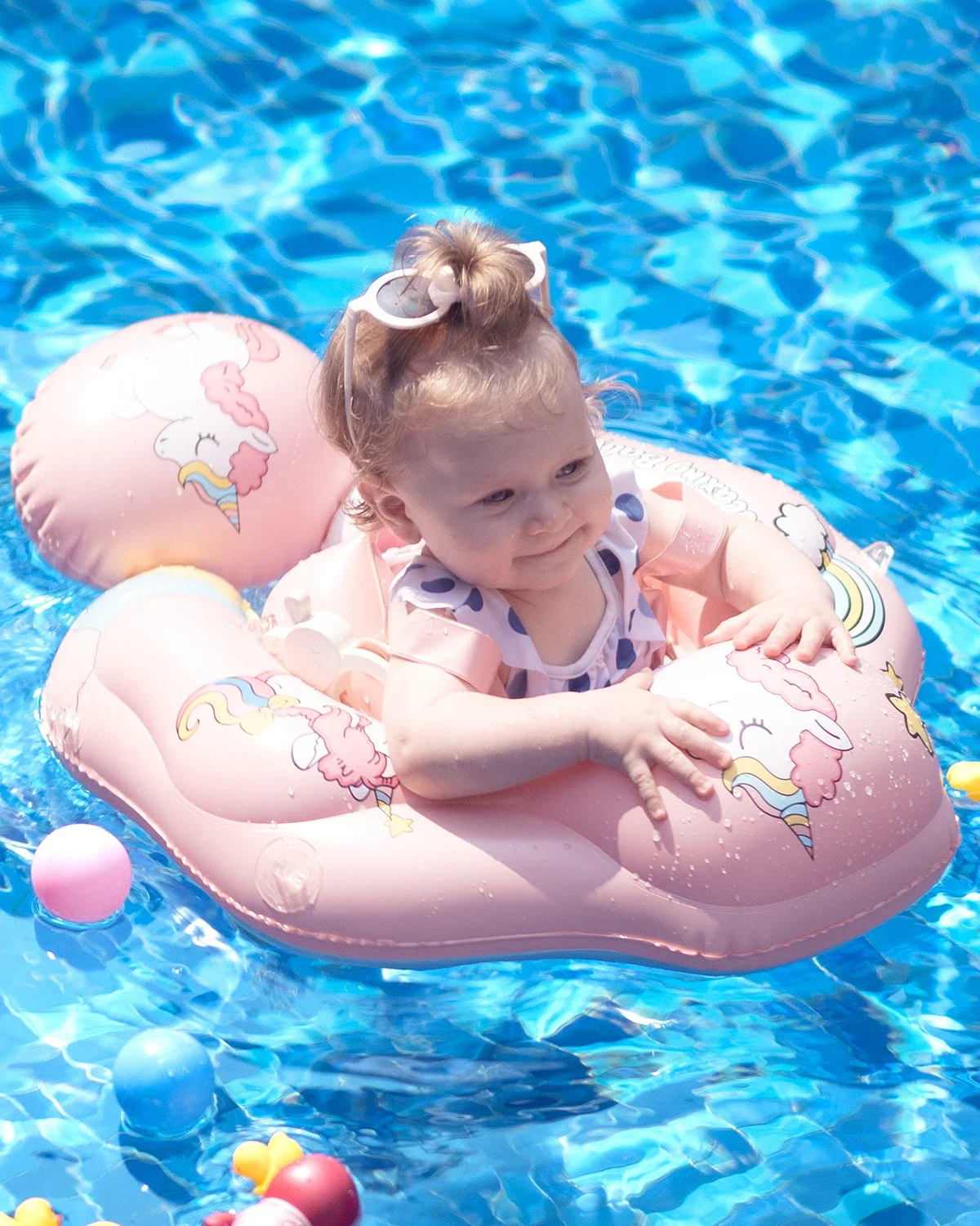 Baby Swimming Float Inflatable Dropshipping Baby Float with Canopy Infant Floating Ring Swimming Chest Floater Float Trainer