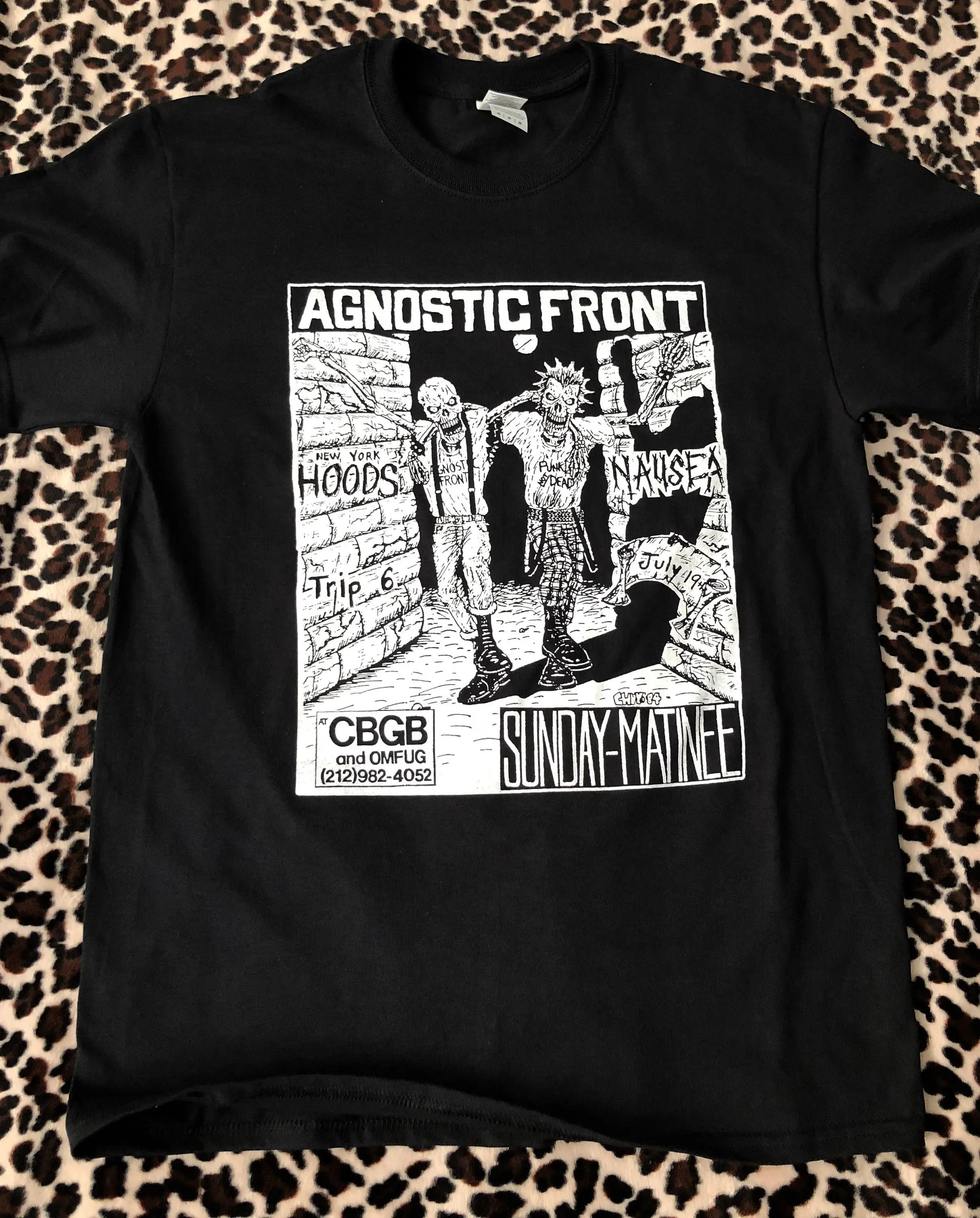 Agnostic Front Vintage CBGB Flyer T Shirt