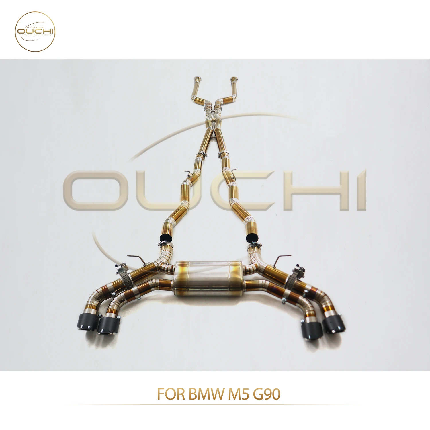 

OUCHI Factory Direct Sales for BMW M5 G90 TC4 Exhaust Catback Carbon Fiber Tips With Electronic Valve X-Pipe Design