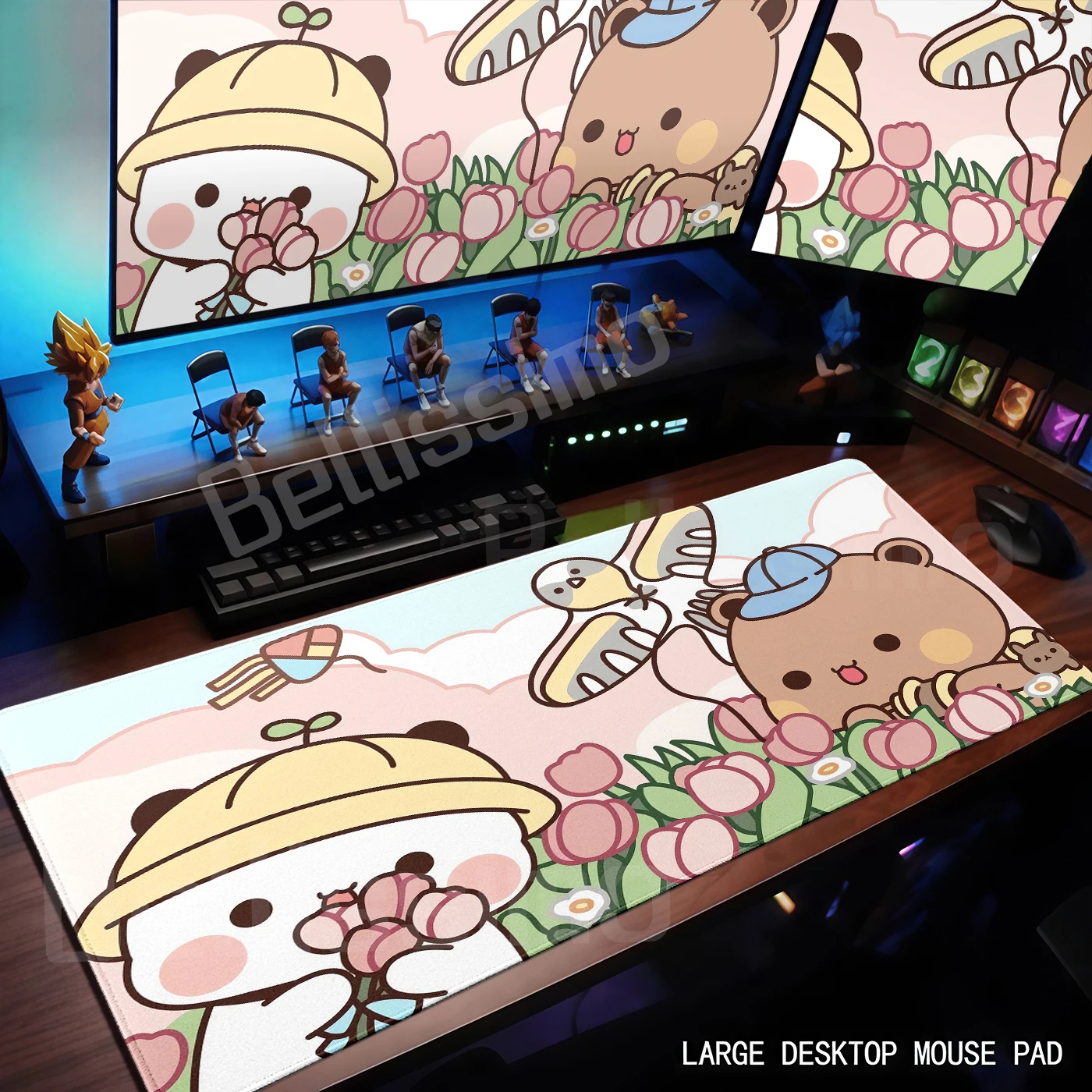 Cute Deskmat Xxl Cartoon Bubu Dudu Mouse Pad Anime Computer Table Mat Pc Accessories Gamer Mousepad Large Mats Office Mause Pads