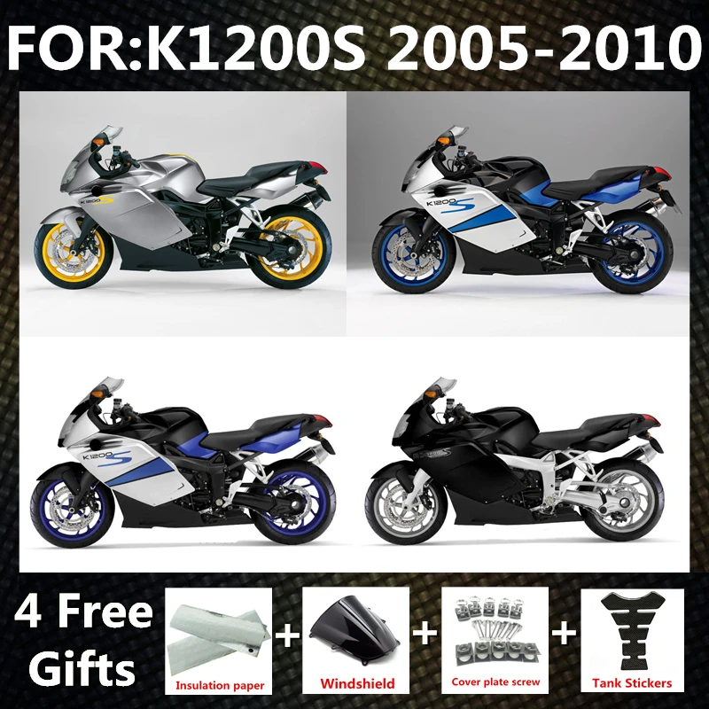 Fit For 2005 - 2008 K1200S Motorcycle Accessories ABS Fairing Kit Bodywork Panel Set K1200 S 2006 2007 05 06 07 fairings fit