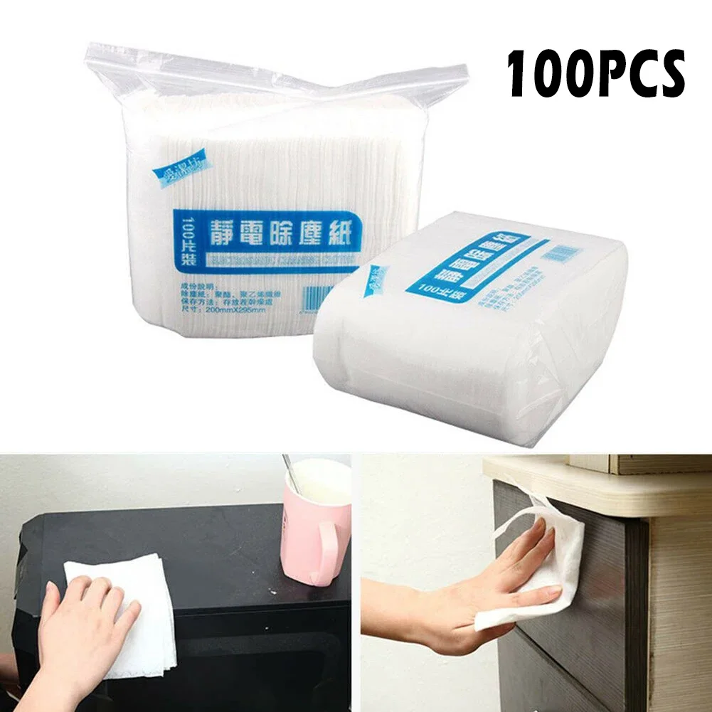 

100*Disposable Electrostatic Dust Removal Mop Paper Home Kitchen Bathroom Cleaning Cloth Replacement Mop Head Cloth High Quality