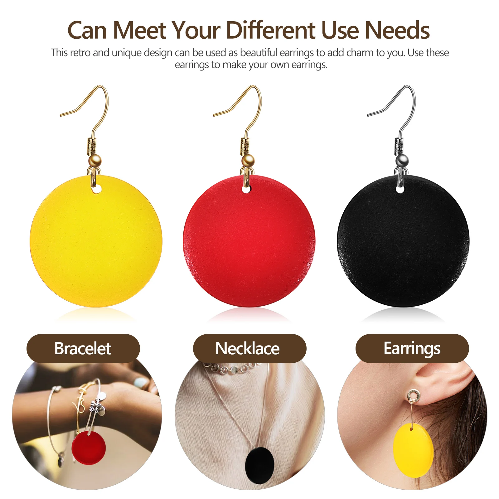 

100 шт., подвески для сережек, деревянные круглые подвески, 25 мм, ретро материалы «сделай сам», для изготовления ювелирных изделий, аксессуары для рукоделия, серьги