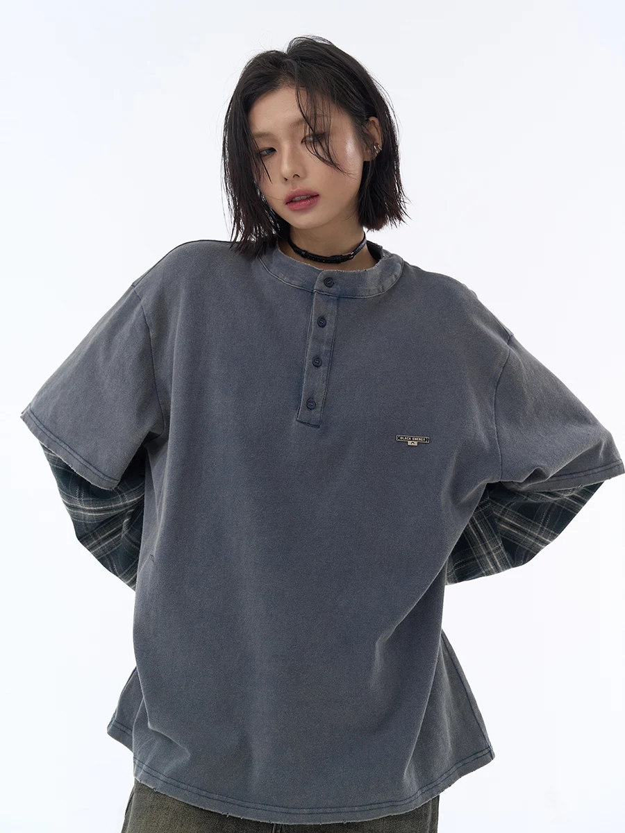 

Универсальная авитационная музейная свободная нейтральная футболка Long Sve, женская весна 2023, новый повседневный хлопковый топ Sle